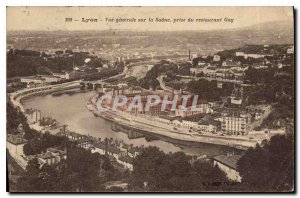 Old Postcard Lyon General view taken Saone Gay restaurant