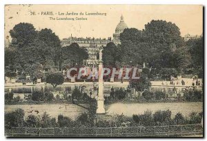 Old Postcard Paris Les Jardins du Luxembourg
