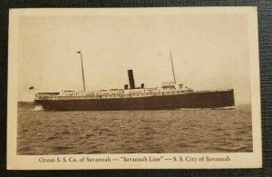 Vintage Unposted Picture Postcard SS City of Savannah Steamship