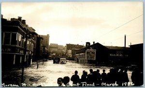 HARTFORD CT 1936 GREAT FLOOD MORGAN STREET VINTAGE REAL PHOTO POSTCARD RPPC