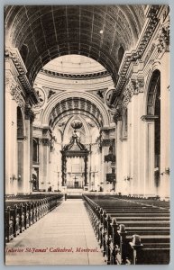 Postcard Montreal Quebec c1910s Interior St. James Cathedral View of Nave
