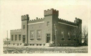 Goodland Kansas ME Church Postcard RPPC Real Photo 11393