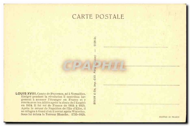Old Postcard Louis XVII 1755 1824