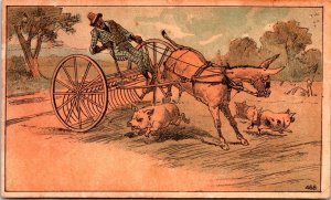 Vintages Donkey & Pigs Meyers Tea & Coffee House Victorian Trade Card Dayton, OH