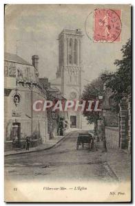 Old Postcard Villers Sur Mer L & # 39Eglise