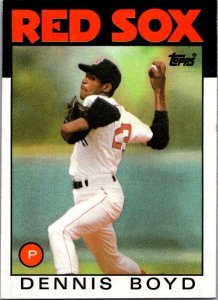 1986 Topps Baseball Card Dennis Boyd Boston Red Sox sk2628