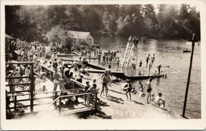 Thetis Lake BC Victoria Vancouver Island Bathers Unused Real Photo Postcard G94