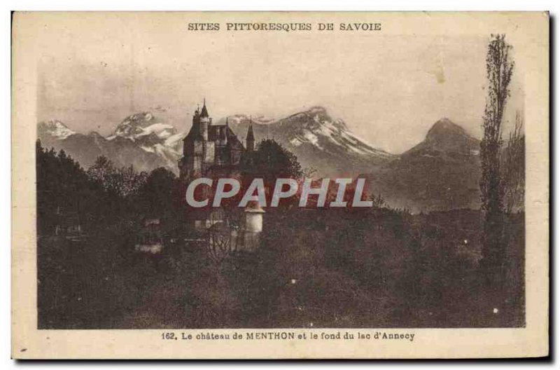 Old Postcard The castle of Menthon and the bottom of the lake d & # 39Annecy