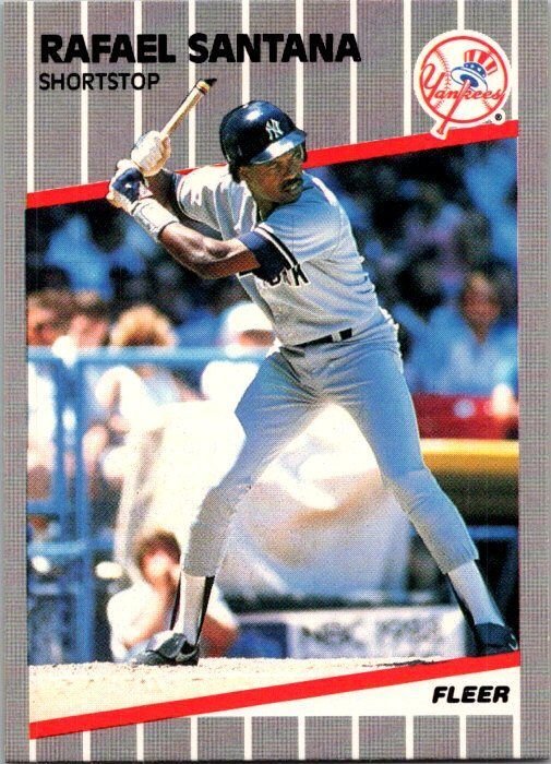 1989 Fleer Baseball Card Rafael Santana New York Yankees sk21034