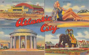 Atlantic City New Jersey Multi View linen postcard