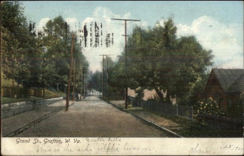 Grafton WV Grand St. c1910 Postcard