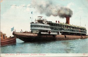 Whale Back Excursion Steamer Chicago Illinois IL Postcard G11 *as is