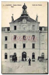 Postcard Old Vincennes Sante Army Military Hospital Begin Entree sick