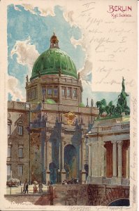 Germany, Berlin, Royal Palace, Artist Signed Kley, 1909, Architecture