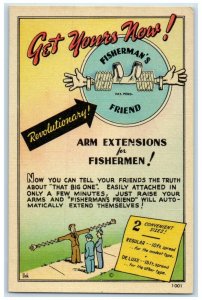 Arm Extension For Fisherman's Fishing Humor Advertising Vintage Postcard