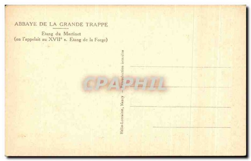 Postcard Abbey De La Grande Trappe Pond Martinet