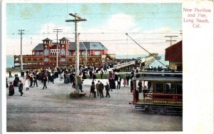1910s New Pavilion and Pier Long Beach California Postcard