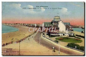 Old Postcard Saint Malo Casino and Grand Beach