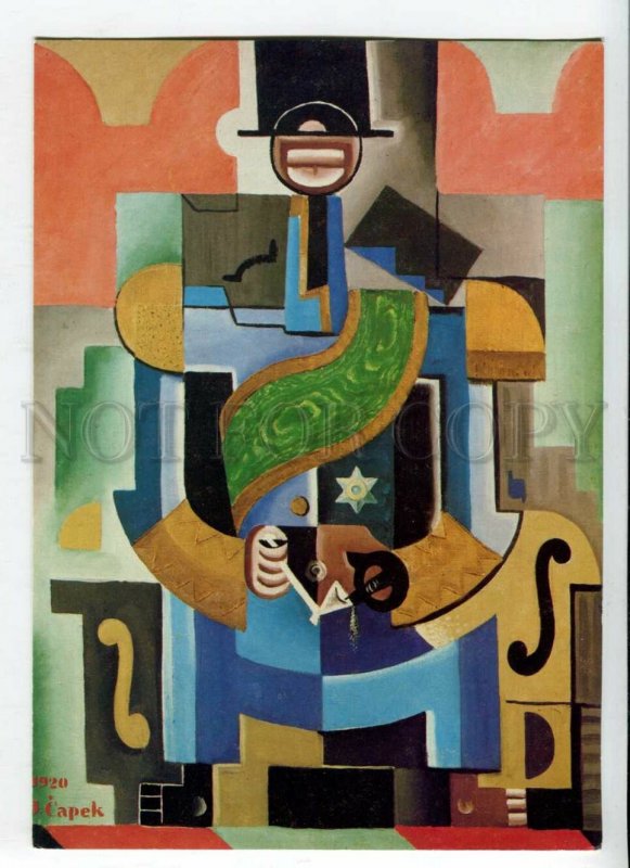 431394 Czech Josef Capek cubism minimalism Black man King old POSTER Card