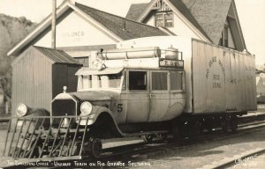 Unique Train Rio Grand Southern The Galloping Goose Mail Train RPPC