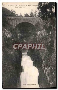 Old Postcard The Pyrenees Cauterets Bridge of Spain
