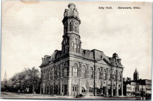 postcard City Hall, Delaware, Ohio - Albertype