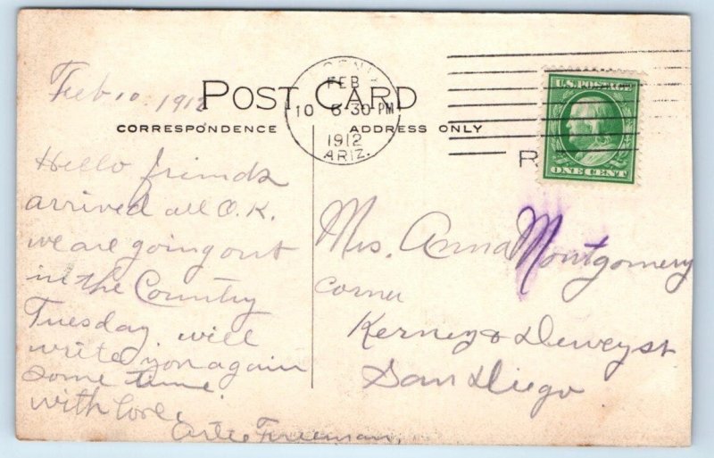 PHOENIX, AZ Arizona ~ CENTRAL SCHOOL BUILDING 1912 Hand Colored Postcard