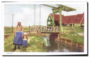 Postcard Old Marken Folklore Women Children