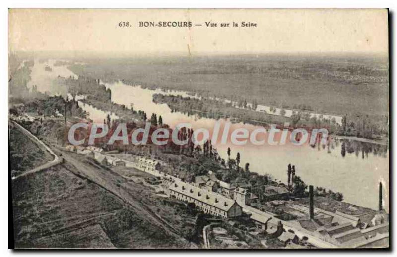 Old Postcard Bon Secours view of the Seine