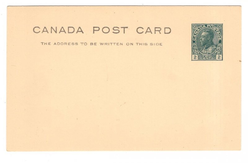 Postal Stationery Canada 2 Cent King George V Postcard