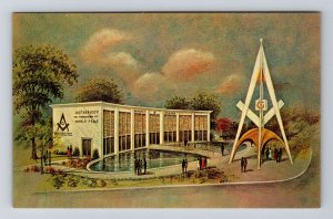 West Nyack NY - New York, Masonic Brotherhood Center, Chrome, Postcard 