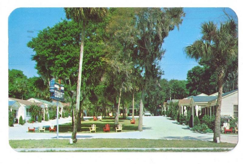 Holly Hill Court Motel FL Vintage Chrome Postcard 1956