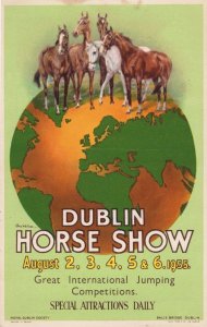 Dublin Horse Show Ireland 1955Vintage Advertising Irish Postcard
