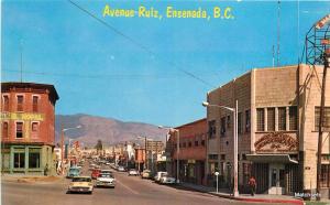 Automobiles Avenue Ruiz ENSENADA BC MEXICO postcard 12059