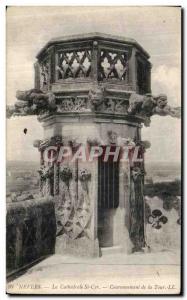 Old Postcard Nevers La Cathedrale St Cyr Coronation Tower