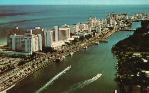 Postcard Fabulous Hotel Along Indian Creek & Atlantic Ocean Miami Beach Florida