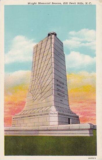 North Carolina Kill Devil Hills Wright Memorial Beacon 1951 Albertype