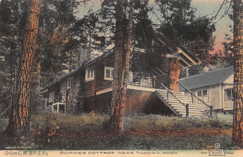 Tinted Postcard Summer Cottage near Tacoma, Washington~108591