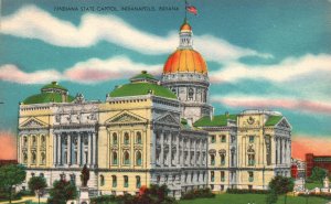 Vintage Postcard 1910s Indiana State Capitol Building Indianapolis IND Structure