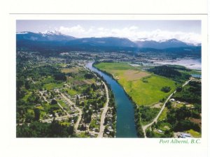 Somas River, Alberni Valley, Port Alberni, BC, Chrome Aerial View Postcard