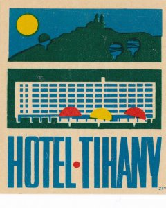 Hungary Tihany Hotel Tihany Vintage Luggage Label sk3823