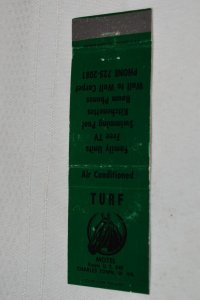 Turf Motel Charles Town West Virginia Green Horse 20 Front Strike Matchbook Covr