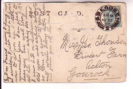 Balmoral Castle, Aberdeen Cancel, Used 1904, Scotland