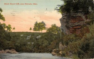 Newark Ohio 1914 Postcard Black Hand Cliff