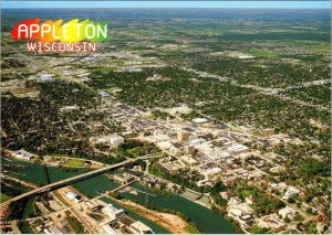 2~4X6 Postcards  Appleton, WI Wisconsin  COLLEGE AVE STREET SCENE & AERIAL VIEW