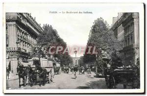 Old Postcard Paris Boulevard of the Italians