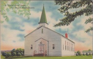 Postcard Typical Army Chapel Fort Devens MA