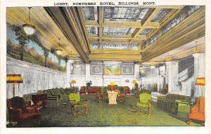 C76/ Billings Montana Mt Postcard c1920 Lobby Interior Northern Hotel Building