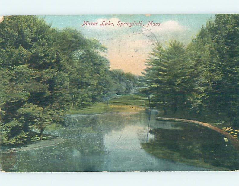 Pre-1907 MIRROR LAKE Springfield Massachusetts MA A1044