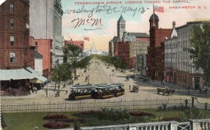 12858 Trolley Cars on Pennsylvania Avenue, Washington, DC 1907